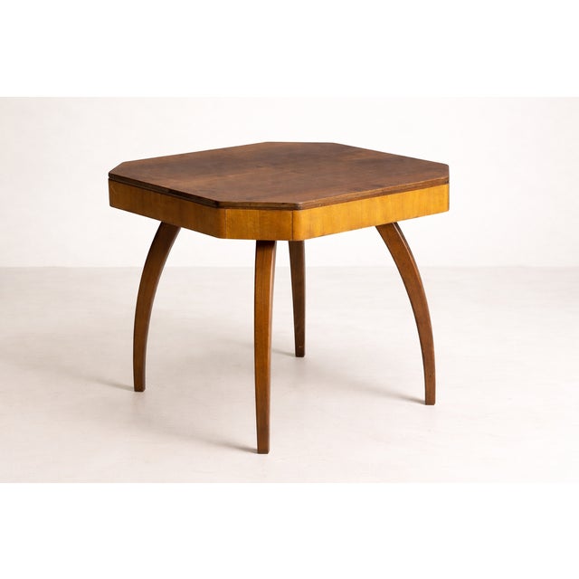 Brown H-278 Card Table by Jindřich Halabala, 1930s For Sale - Image 8 of 8