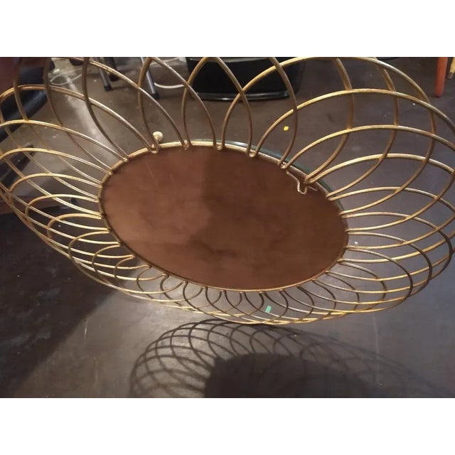 Metal Mirror with Gilt Flowers, 1950s For Sale - Image 7 of 11