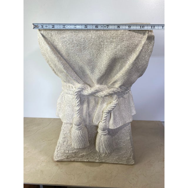 Late 20th Century John Dickinson Style Plaster Faux Bois Draped Rope and Tassel Side Table For Sale - Image 9 of 11