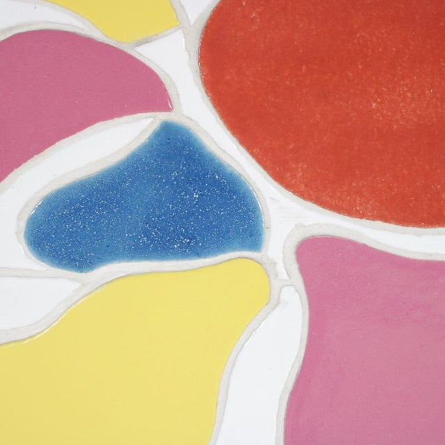 A beautiful framed ceramic artwork by jan snoeck, manufactured in the netherlands in the 1990s. A very nice, colourful...