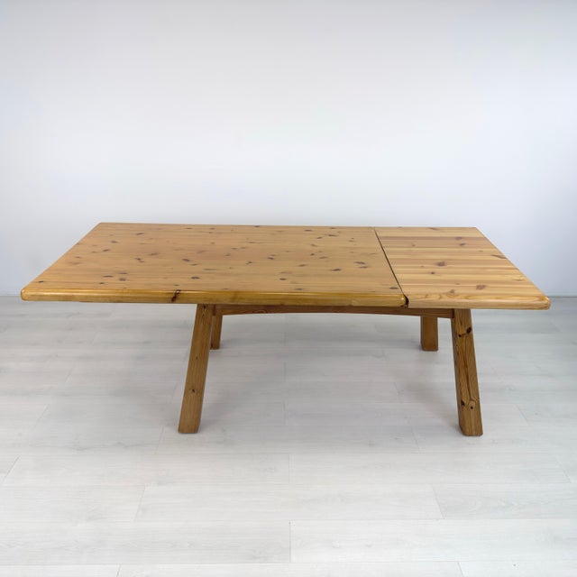 Brown Brutalist Pine Dining Table by Wasa For Sale - Image 8 of 12