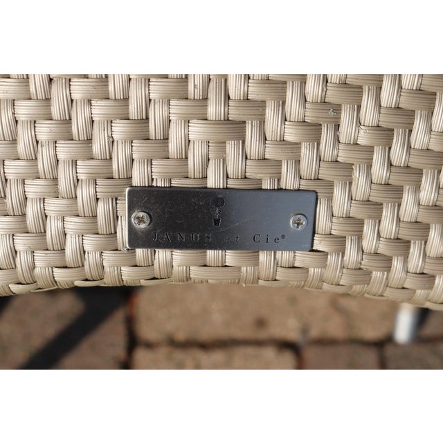 2020s Janice Feldman for Janus Et Cie Amari Outdoor Low Back Lounge Chairs - Pair - Limestone Finish For Sale - Image 5 of 6