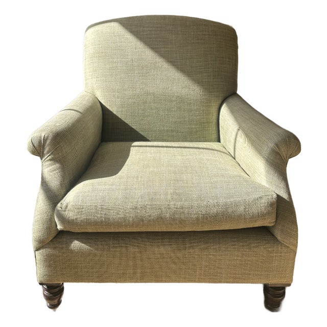 Scroll Arm Large Club Chair For Sale