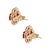 Art Deco 18k Gold Ruby and Diamond Cluster Stud Earrings- 2 Pieces For Sale - Image 3 of 11