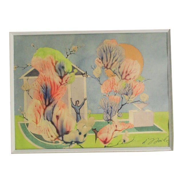 Fine Art Mono Print by d'Avila Circa 1950s' For Sale