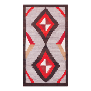1930s Gray Diamond Tribal Antique N. American Navajo Rug 4 X 5'3" Handknotted Wool Carpet