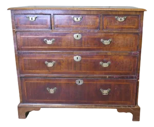 Inlaid Walnut and Satinwood Chest of Drawers, 18th Century