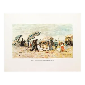 1950s After Eugene Boudin "The Beach at Trouville", First Edition Swiss Full-Color Print