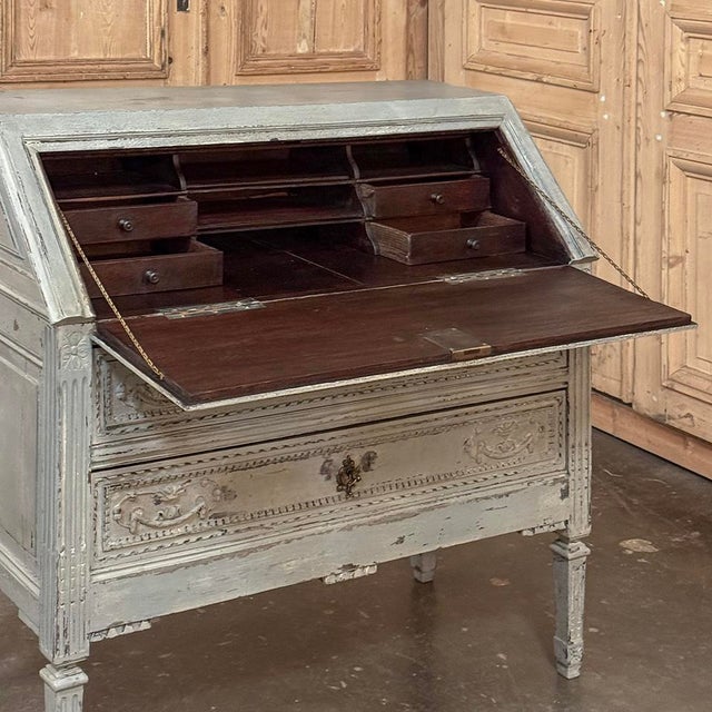 19th Century Country French Louis XVI Painted Secretaire For Sale - Image 15 of 16