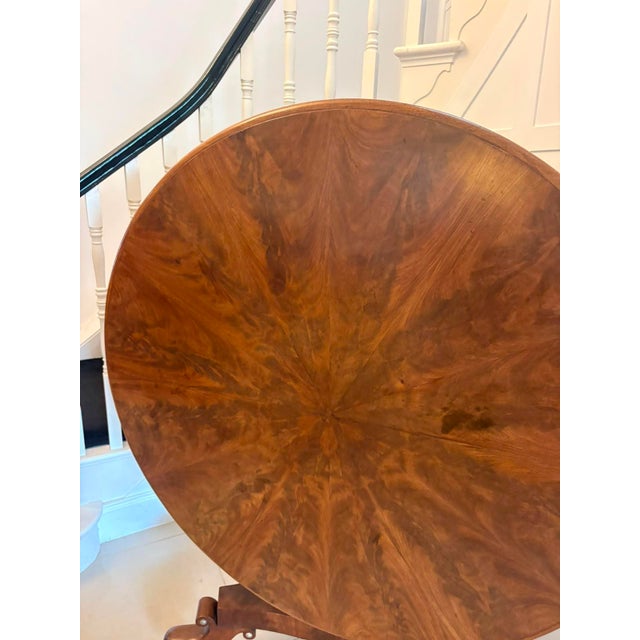 Wood Antique Regency Figured Mahogany 6-Seater Circular Tilt-Top Dining Centre Table, 1830 For Sale - Image 7 of 16