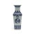 This antique Chinese blue and white porcelain vase features a striking square form with intricate hand-painted designs. A...