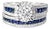 Late 20th Century Size 7 14K White Gold Sapphire and Diamond Engagement Ring Set For Sale