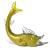 Beautiful and large, vintage Murano hand blown Sommerso yellow with gold aventurine Italian art glass fish sculpture. The...