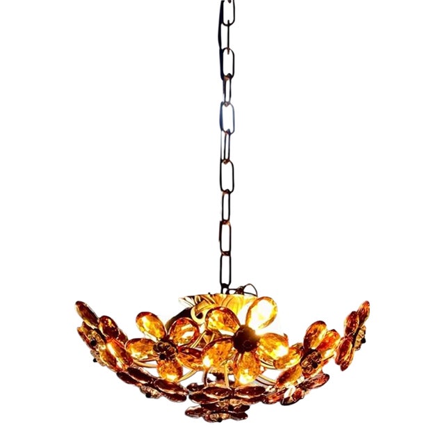 1960s Title Floral Glass Bloom Wall Sconce in the Style of Ernst Palme For Sale