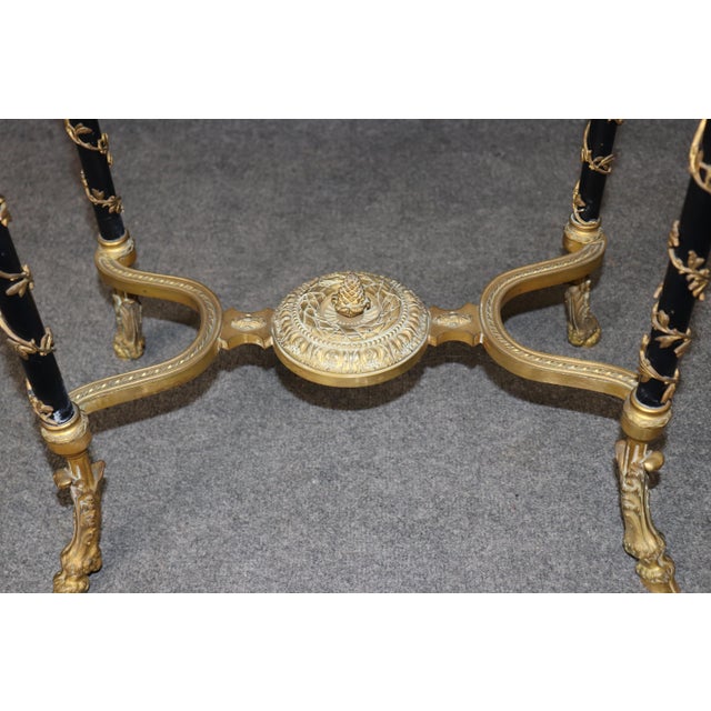 French 19th C German Louis XVI Style Ormolu Mounted Marble Top Table by August Forster For Sale - Image 3 of 15