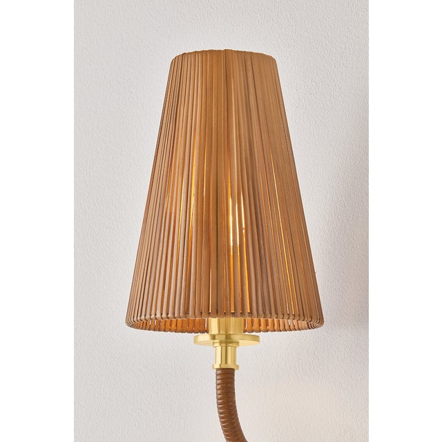 Hudson Valley Lighting Atwood 6 in. 1 Light Wall Sconce in Aged Brass Finish For Sale In New York - Image 6 of 7