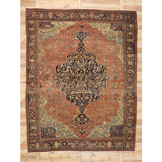 Late 19th Century Persian Farahan Sarouk Rug, 10'06 X 13'07 For Sale - Image 12 of 12
