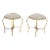 Hollywood Regency Pair of Gilt Metal Rope Twist Stools For Sale