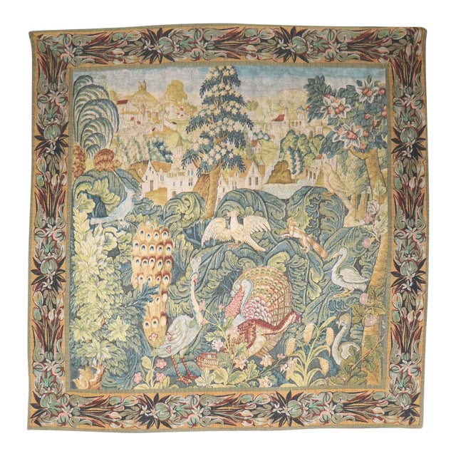 Hand Loom mid 20th French Aubusson Tapestry rug no. j5220 For Sale