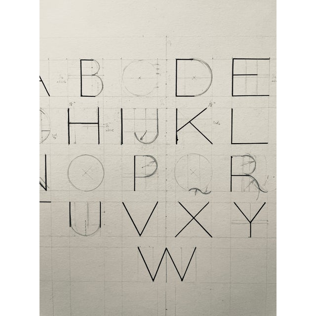 1960s type chart with measurements. Unsigned, but with a group of works by an art student named Stewart. Combined shipping...