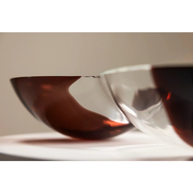 Brown Mod. S505 Transparent Glass Bowl by Carlo Nason for Mazzega, 1970s For Sale - Image 8 of 10