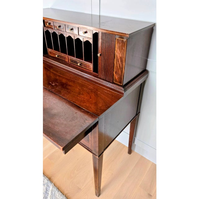 Traditional Federal Style Maddox Mahogany Secretary Desk – Tambour Doors, Jamestown Ny For Sale - Image 3 of 13