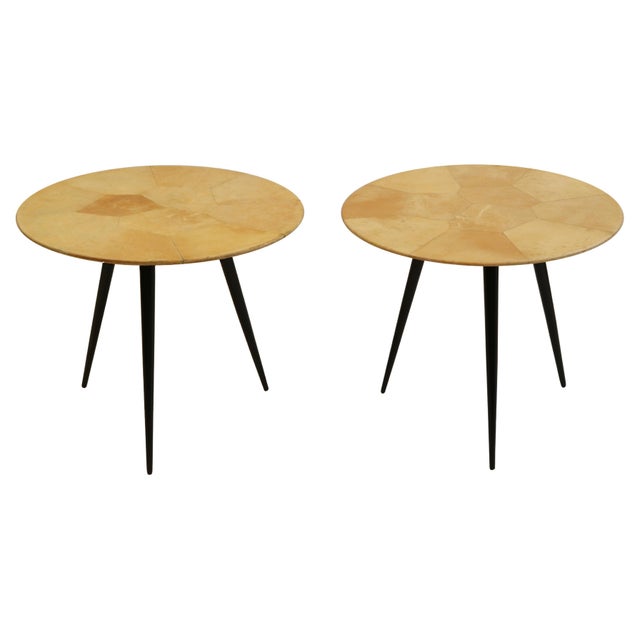 Pair of Small Aldo Tura Parchment Top Side Tables , Italy 1950's For Sale - Image 16 of 18
