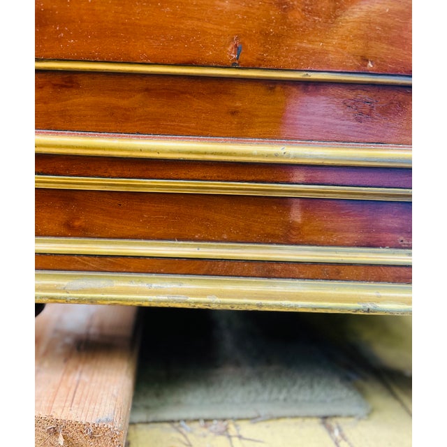 Wood French Empire Revival Burlwood Blanket Chest With Ebonized Columns & Gilt Bronze Accents, Circa 1900 For Sale - Image 7 of 7
