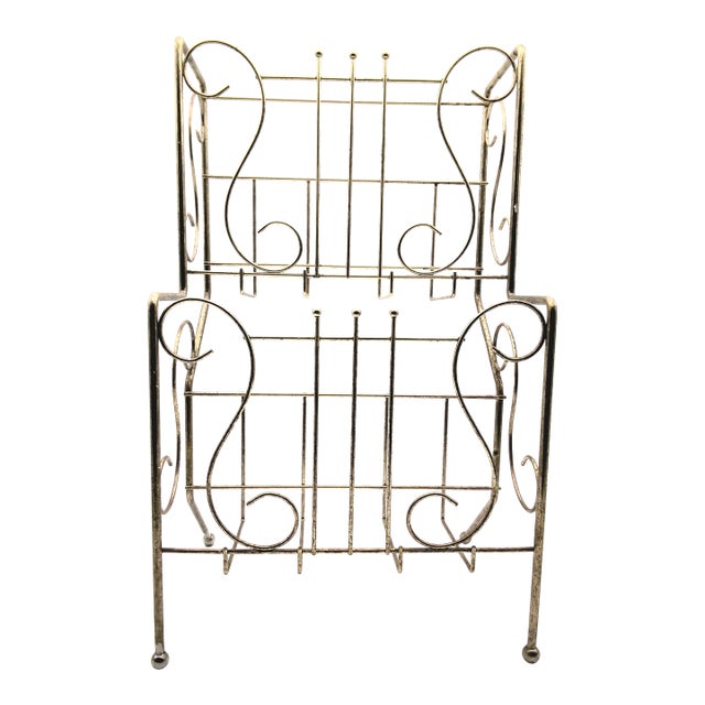 Large Vintage Brass Magazine / Record Vinyl Holder For Sale