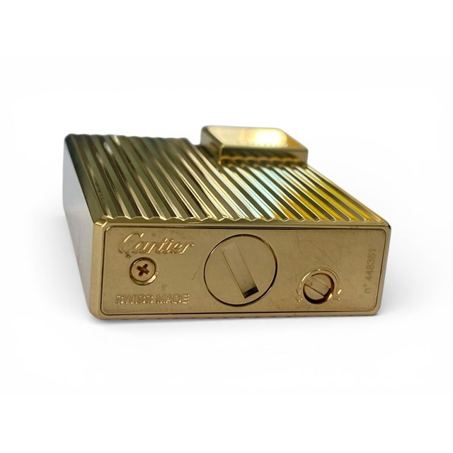 Gold-Plated Pocket Lighter with Engine-Turned Decoration from Cartier For Sale - Image 6 of 16