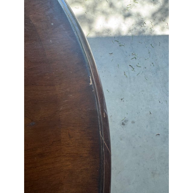 1980s 1980s Round Pedestal Wood Table For Sale - Image 5 of 10