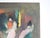 Mid 20th Century Abstract Interior With Figures Painting For Sale - Image 4 of 7