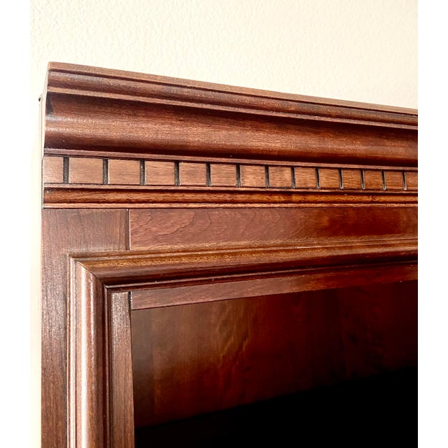 Vintage Pennsylvania House Tall Solid Cherry Open Bookcase Etageres Display Case. For Sale - Image 10 of 13