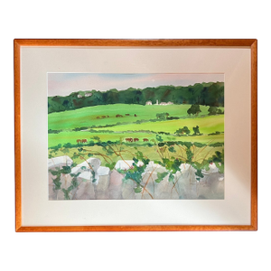 Original Landscape Watercolor Painting, Signed