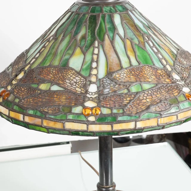 Vintage Dragonfly Motif Table Lamp in the Style of Lalique For Sale In New York - Image 6 of 11