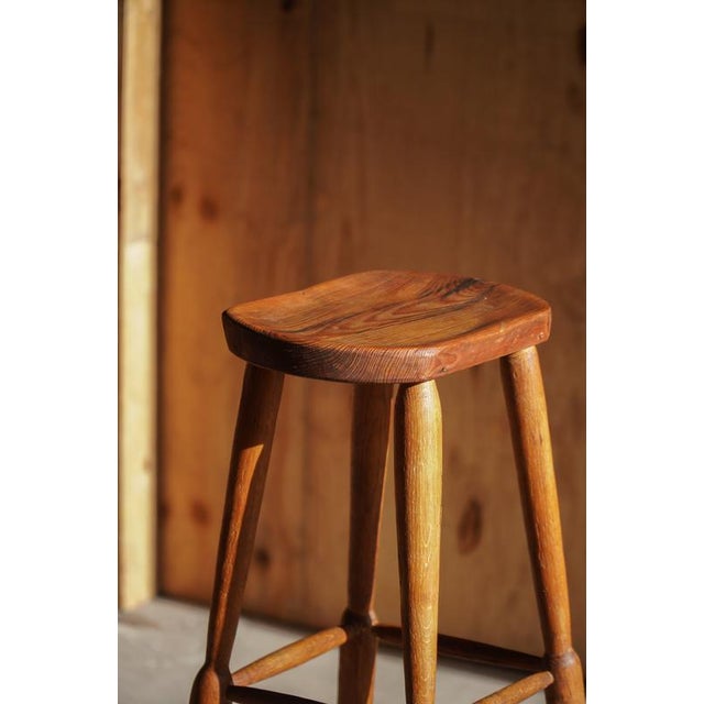 Vintage Rustic Pine Bar Stools, 1930s, Set of 4 For Sale - Image 14 of 18