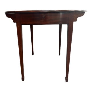 18th Century Georgian Antique Oval Mahogany Drop Leaf Pembroke Table For Sale