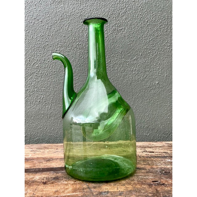 Vintage Italian Glass Wine Decanter For Sale - Image 10 of 12