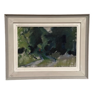 Karl Niemann, Figures on Winding Path, 1950s, Oil Painting on Canvas, Framed For Sale
