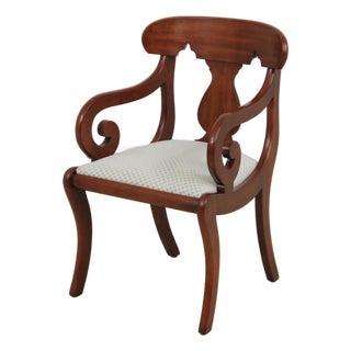 Henkel Harris Vintage Cherry Scroll Arm Open Armchair For Sale