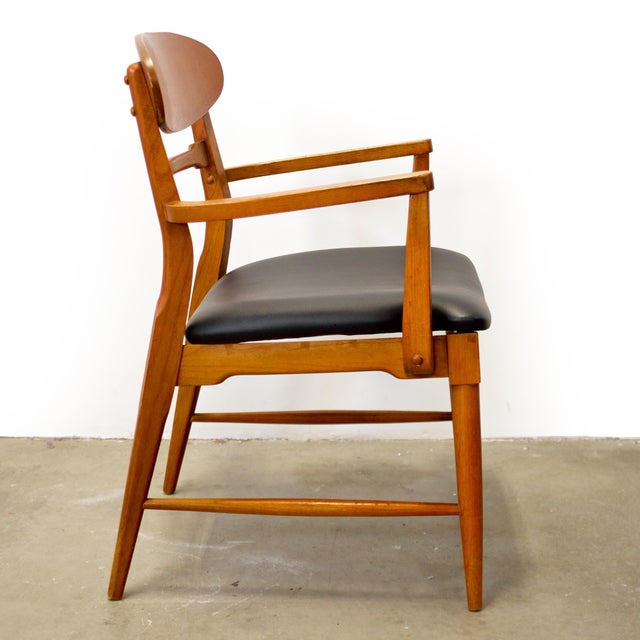 Lane “Copenhagen” Set of 5 Walnut Dining Chairs For Sale - Image 15 of 16