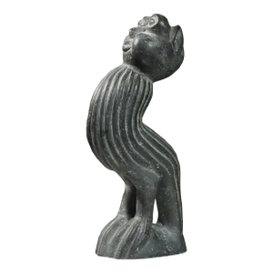Vintage Surrealist Folk Art Bird/Worm Stone Sculpture by Ephraim Chaurika, Signed