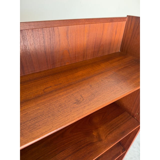 Wood Mid Century Danish Teak Secretary Desk Bookcase For Sale - Image 7 of 11
