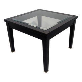 Coffee Table in Wood with Glass Top and Beveled Glass, 1965 For Sale
