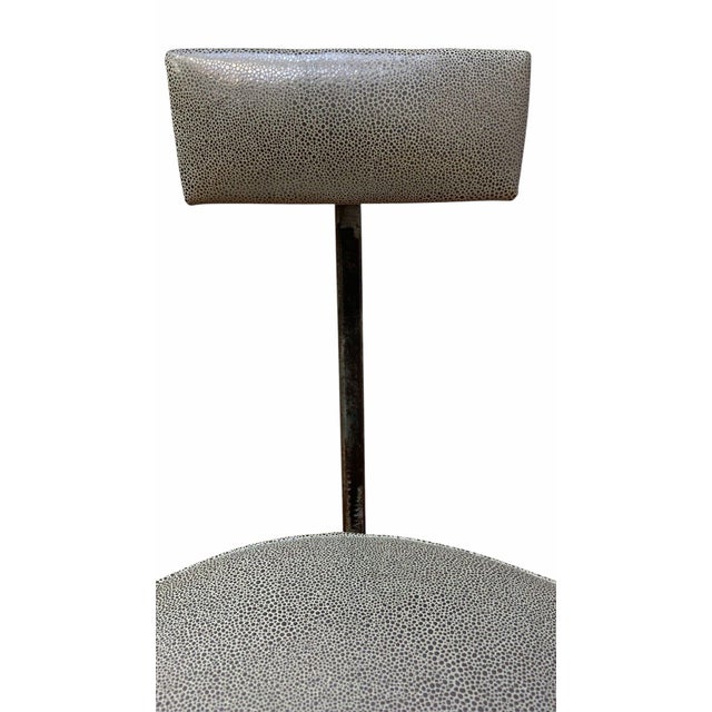Metal Vintage Modernist Accent Chair Newly Reupholstered For Sale - Image 7 of 8