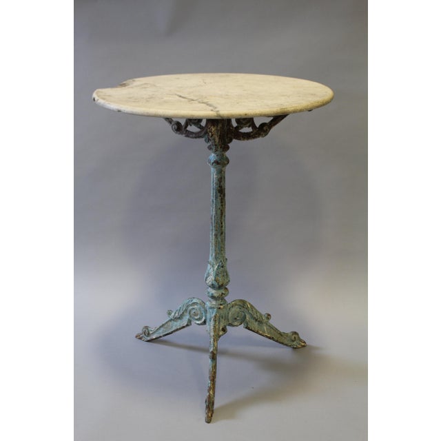 Round Marble Cast Iron French Bistro Table | Chairish