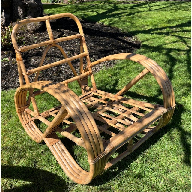 Offered at a Compelling Value - The "Idea Home" 4-Strand 3/4 Pretzel Rattan Suite (3 Pieces) For Sale - Image 10 of 18