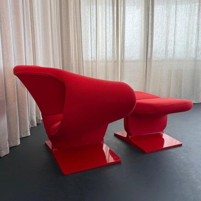 Artifort 1960s "Ribbon" Lounge Chair and Ottoman by Pierre Paulin for Artifort For Sale - Image 4 of 18