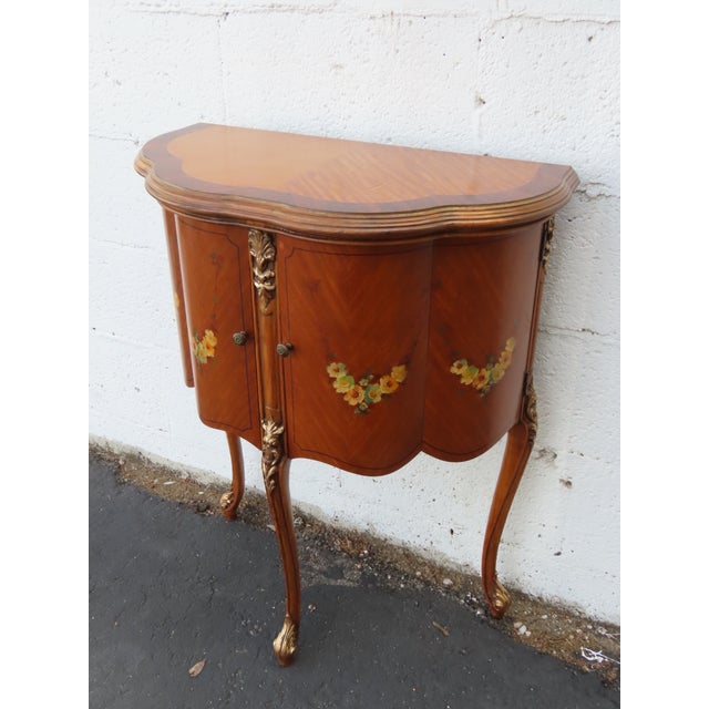 French Carved Flower Inlay Nightstands Side End Tables a Pair 6616 For Sale - Image 18 of 18