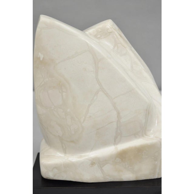 Stone Mid 20th Century Morton Gaffin Modernist Carved White Alabaster Abstract Sculpture For Sale - Image 7 of 8